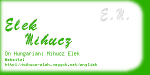 elek mihucz business card